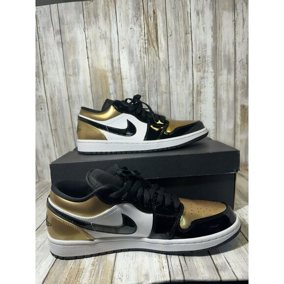 Nike Air Jordan 1 Low Gold Toe Basketball Sneakers size 11 - Picture 1 of 11